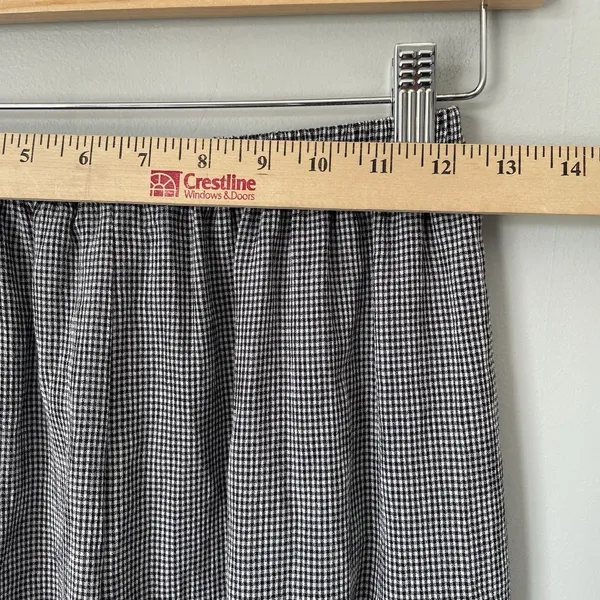 T & Company Vintage Gingham Wide Leg Pants Cottagecore Black White Womens Size 8 - Image 9