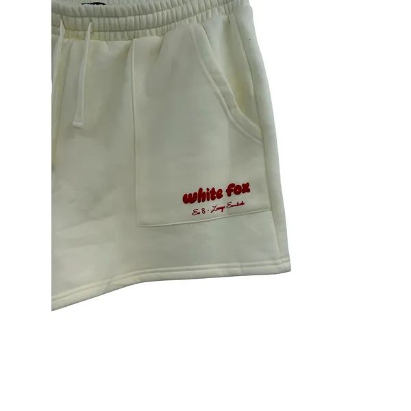 White Fox Era 8 Lounge‎ Essentials Cream Sweat Shorts Drawstring Size XL - Image 2