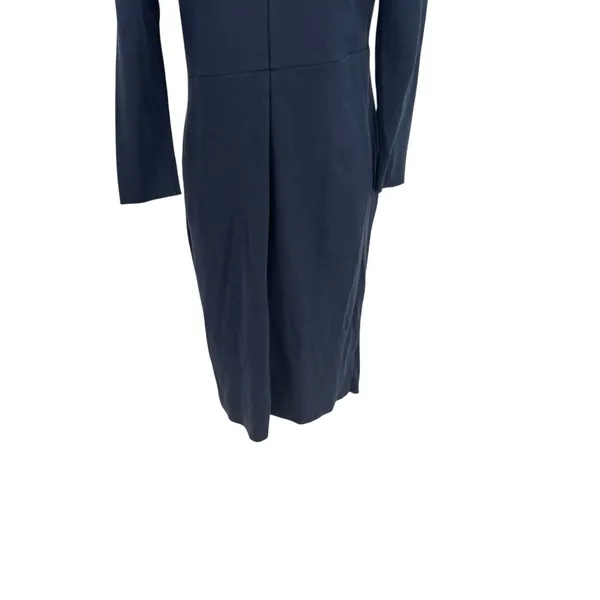 Armani Collezioni Draped Sheath Dress Classic Long Sleeve Navy Blue‎ Size 10 - Image 11