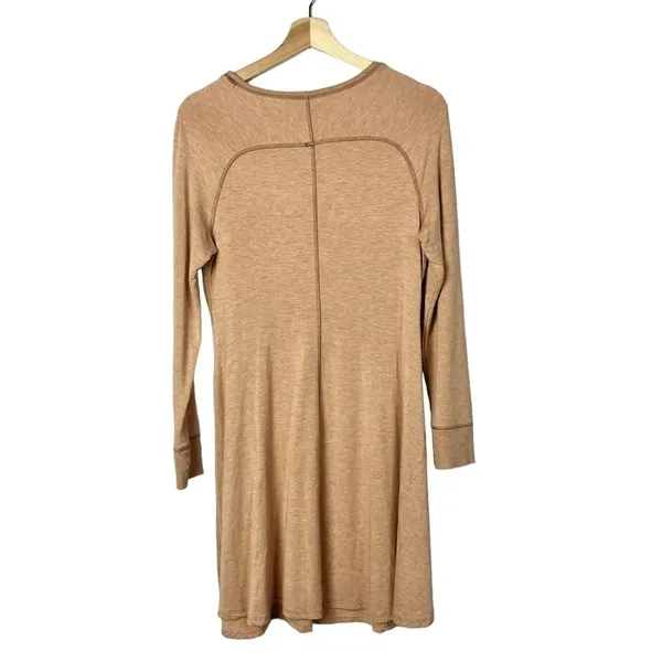 Philosophy Light Tan Crewneck Swing Trapeze Knit Mini Dress M‎ - Image 2