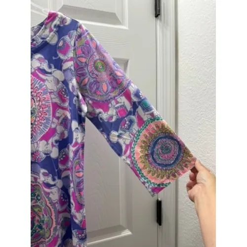 Lilly Pulitzer Bay Dress Play That Trunky Music Elephant Pima Cotton‎ Large - Image 5