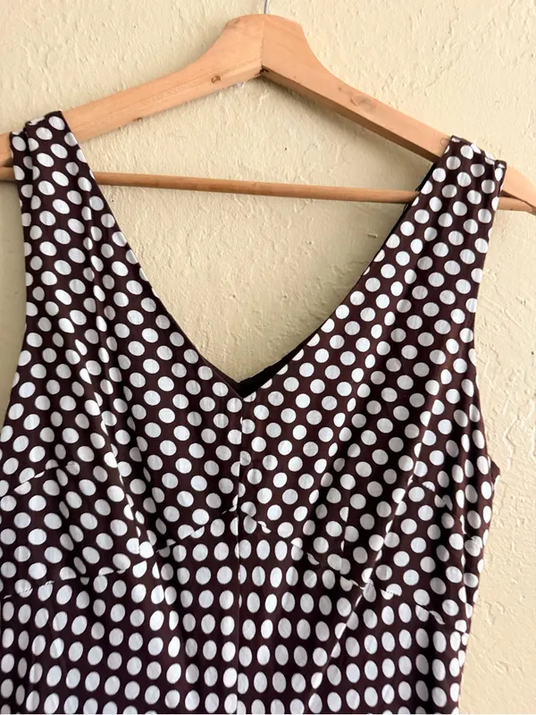 Paraphrase Brown land White Polka Dot Maxi Dress - Image 2