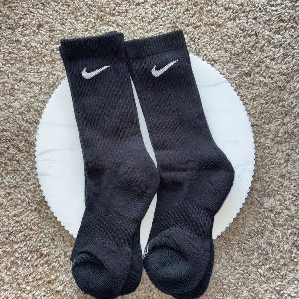 Nike Black Crew Socks with White Swoosh 🧦 - Image 3