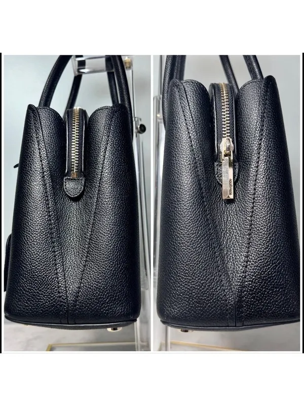 Kate Spade Black Leather Margaux Satchel Tote with Crossbody Strap - Image 5