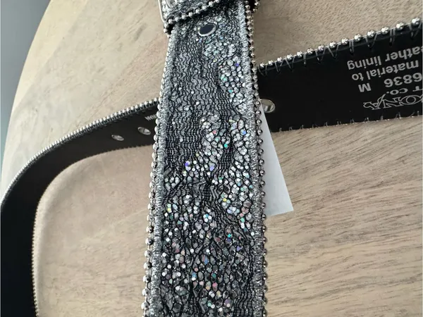 Nocona Western Belt Womens Glitter Lace Overlay Medium New - Image 3