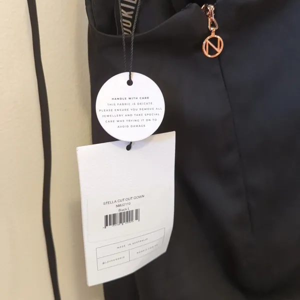 NWT Nookie Stella Cutout SzL Black Strappy Lace Up Sleeveless Maxi Cocktail Gown - Image 5