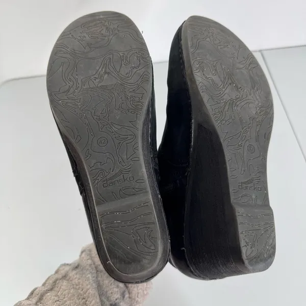 Dansko Black Leather‎ Wedge Heel Ankle Booties Size 42 - Image 9