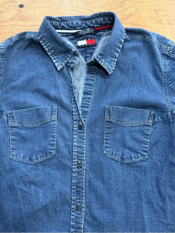 Tommy Hilfiger Tommy Jeans Chambray Button Front Utility denim.Shirt XXS - Image 4