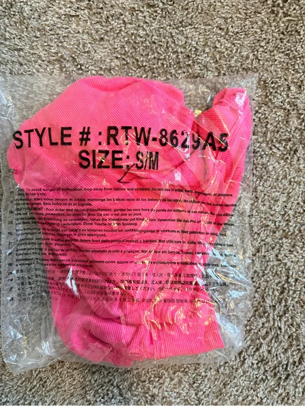 Zenana relaxed fit oversized ribbed short sleeve flowy top size s/m hot pink NIB - Image 5