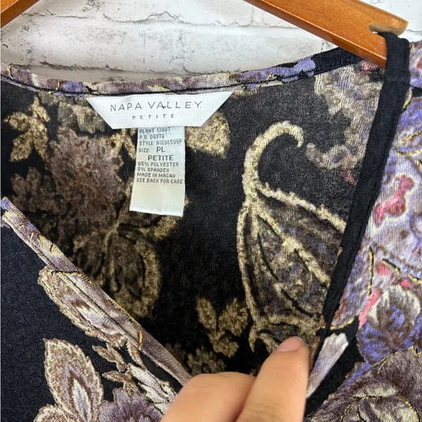 Vintage Dark Bohemian Paisley Sheer Long Sleeve Top - Image 5