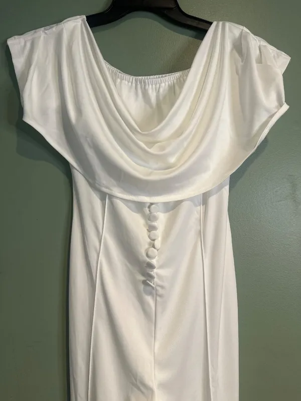 New Women White Jumpsuit M Cottagecore Beach Vacation wedding guest bridesmaid - Image 2