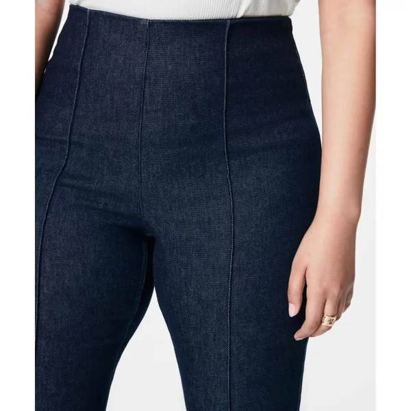 New!‎ $148 SPANX Denim Demi Boot Raw Indigo High Waist Flare Jeans Sz Small - Image 2