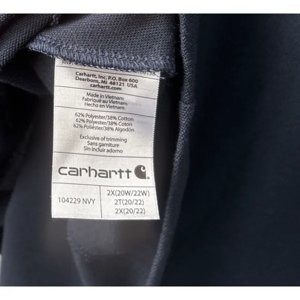 Carhartt Polo Shirt Womens Plus Size 2X Navy Blue Relaxed Fit Preppy Tech Casual - Image 5