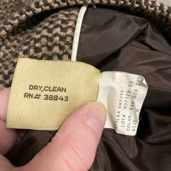 *American Rag Vintage Brown Tweed Wool Blend Pea Coat Jacket - Image 4