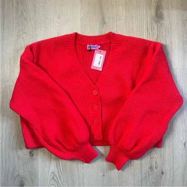 NWT Edikted Sabrina Chunky Knit Crop Cardigan size XS‎ - Image 2