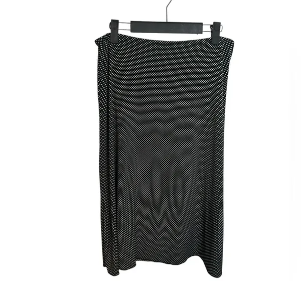 Saint Tropez West Y2K Black and White Polka Dot Flowy Skirt - Image 2