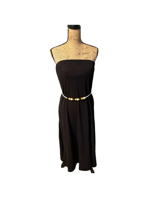 Free People Beach Peyton Tube Dress with White Rope/Beaded Belt Size L - Image 6
