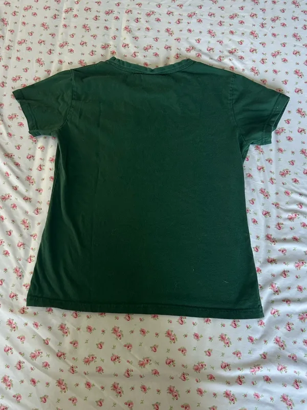 Lacoste Dark Green Tee with Striped Pocket - Image 3