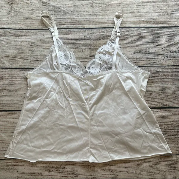Vintage 90s‎ Vanity Fair Lace Camisole Top Womens Large 40/46 Lingerie USA Ivory - Image 5