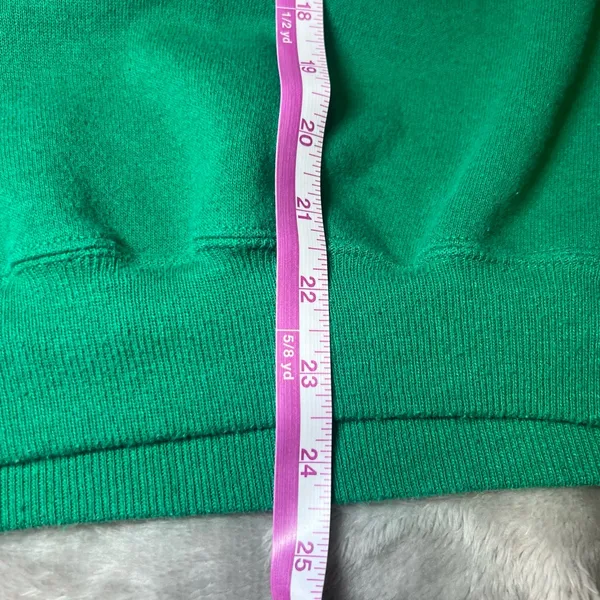 Hanes Vintage 90s‎ Christmas Sweatshirt Womens Large Green Crew Neck Motif Retro - Image 10