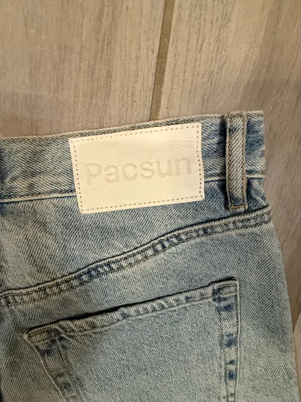 PacSun Light Blue Distressed High-Rise Denim Shorts - Image 8
