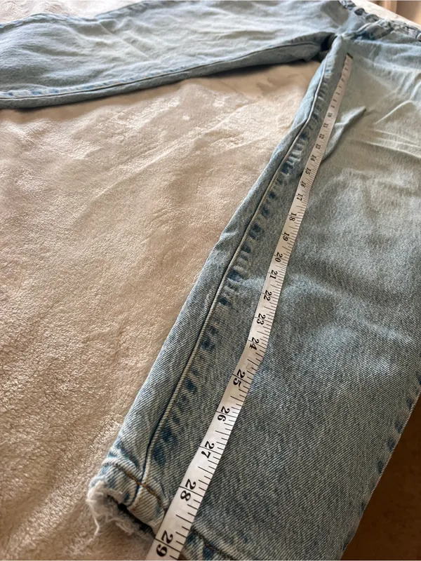 GOOD AMERICAN Light Blue Denim Jeans Straight Leg Pants Women’s 6/28 EUC - Image 6