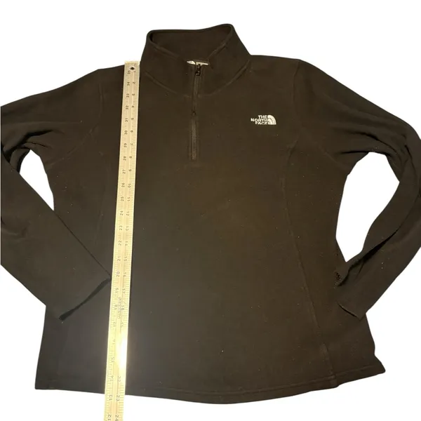 The North Face Women’s Black 1/4 Zip Mock Neck Fleece Pullover Shirt Jacket L - Image 7