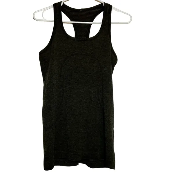 Lululemon Swiftly Tech Racerback Dark Olive Black Silverescent Seamless 8 - Image 2