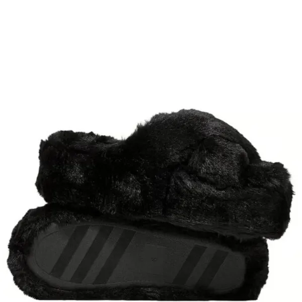 PINK CO-ZZZY Fleece‎ Platform Slipper - Pure Black - Image 2