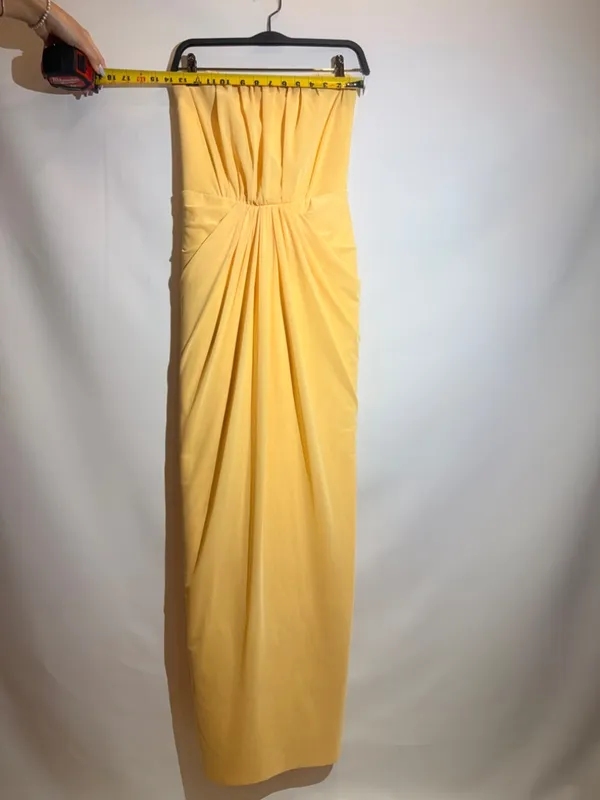 Elliatt Amara Butter Yellow Strapless Sculpted Waist Formal Maxi Dress Size S - Image 3