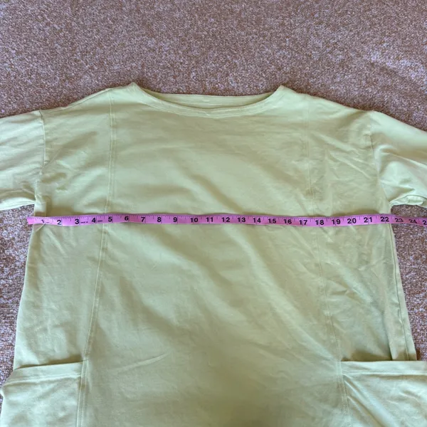 Eileen Fisher Green Cotton Spandex Boat Neck Pocket Top Medium Casual Relaxed - Image 7