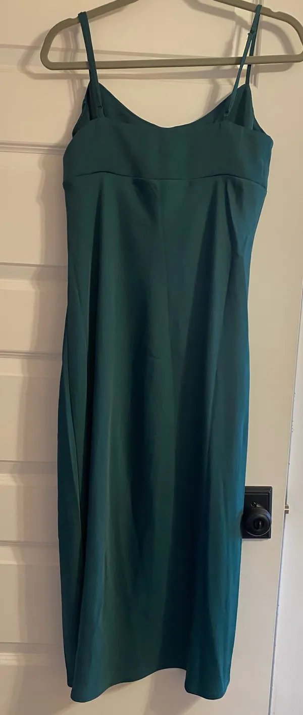 Satin midi dress Green - Image 2