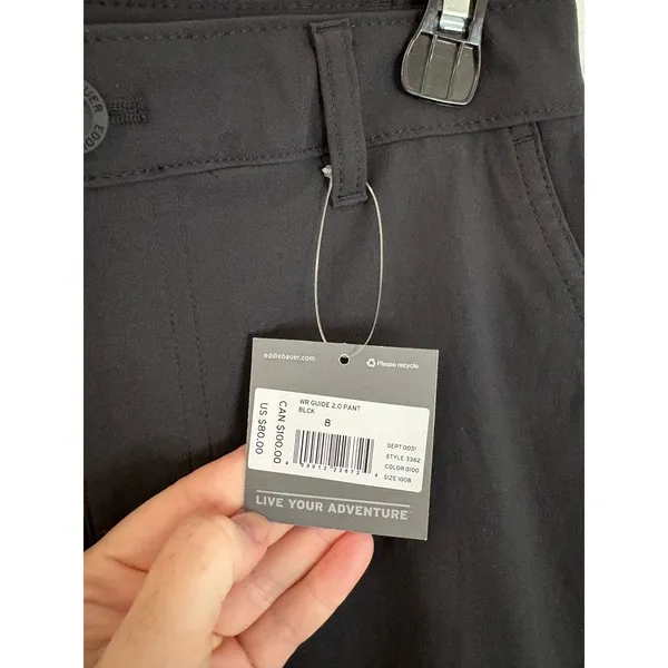 Eddie Bauer Guide 2.0 Pants Womens Size 8 Black NWT NEW - Image 5