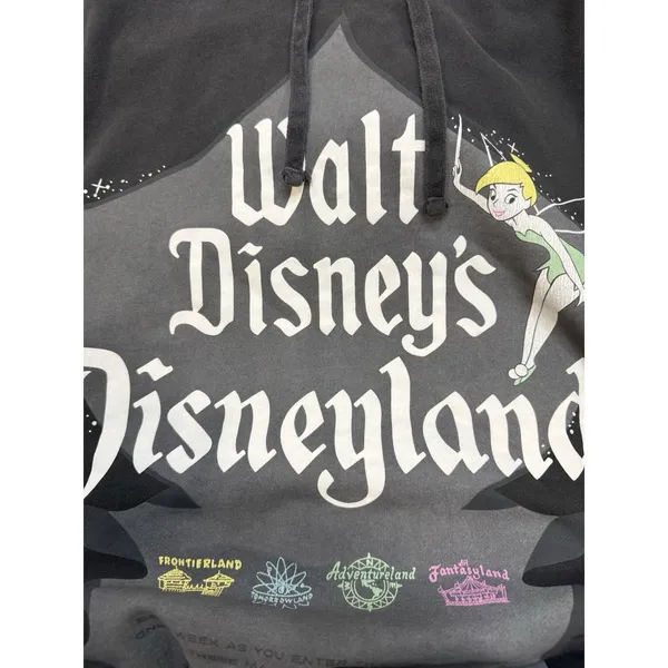 Disneys Disneyland Tinker Bell Hoodie 1X XL Oversized Cozy Disneycore Sweatshirt - Image 5