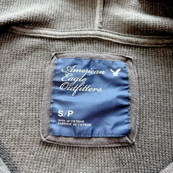 American Eagle Vintage Y2K Gray Long shirt with hoodie Size S - Image 6