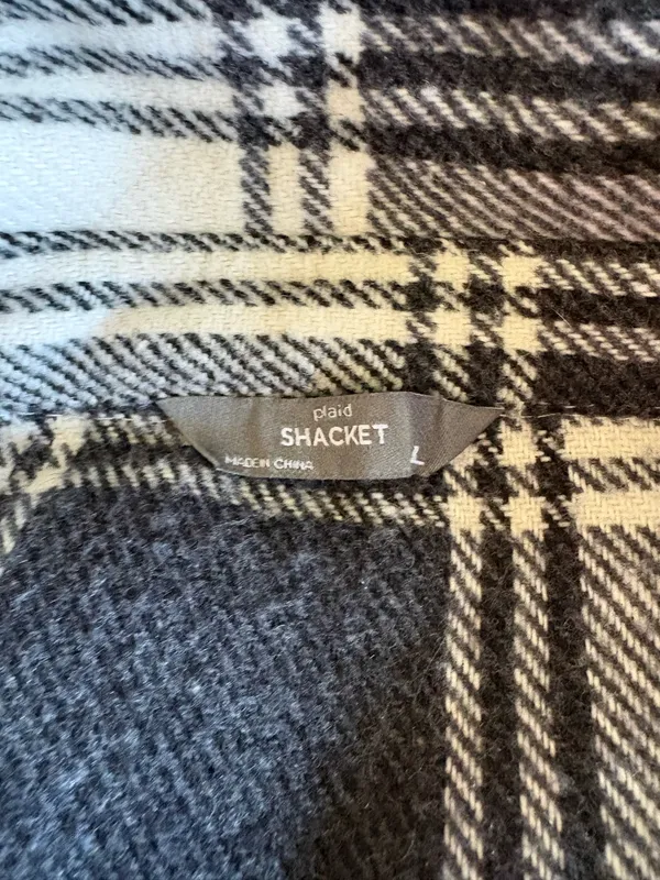 Black and Cream Plaid Button - Image 3