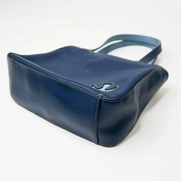 Vintage Y2K Rolfs Genuine Leather Blue Leather Mini Bag - Image 3