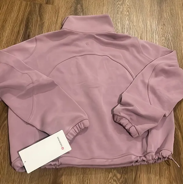 Lululemon Brushed Softstreme Half Zip ColourRose Blush - Image 3