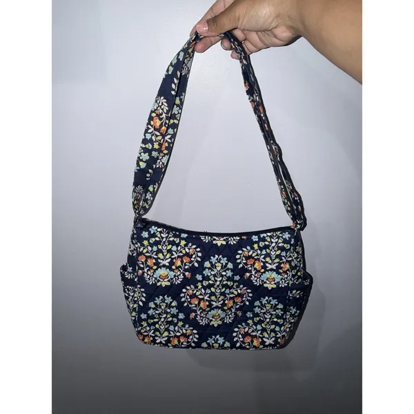 Vera Bradley Purse Chandelier Floral Shoulder Bag Pockets Zip Close Small Tote F - Image 3