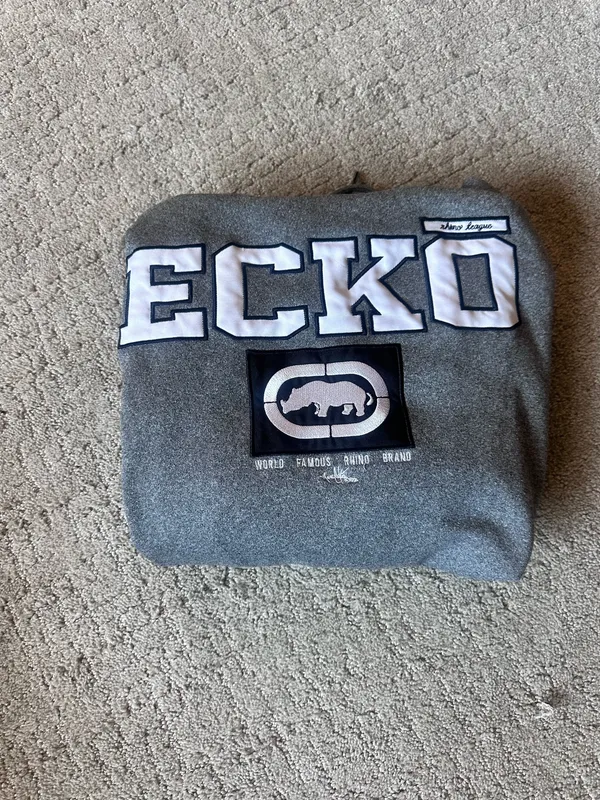 Gray Ecko Hoodie – Y2K Streetwear Oversized Large - Image 5