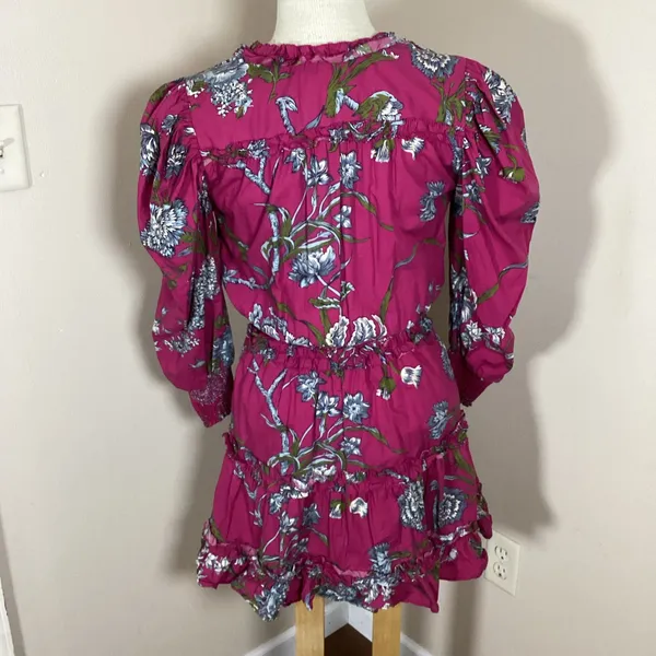 Love The Label Floral Print Smocked Waist Mini Dress Size S - Image 3