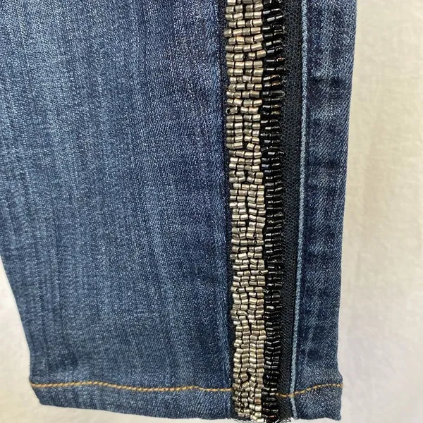 Hudson Luna Skinny Sequins Embellished Side Stripe Blue Jeans 29 - Image 4