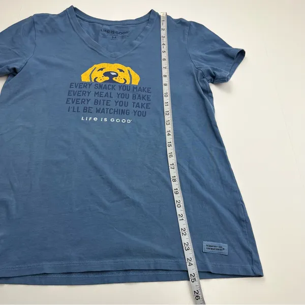 Life Is Good Crusher Tee Shirt Dog Womens Size Medium Blue‎ Short Sleeve Popover - Image 8