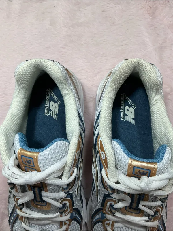 New Balance White Sneakers with Gold and Blue Accents 153 - Image 6