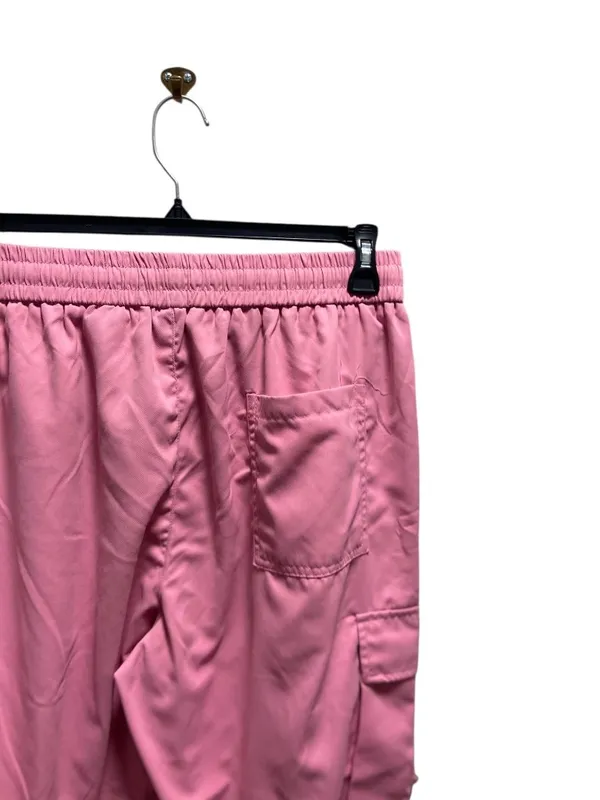 Boutique Wide Leg Cargo Pants Pink Size XL Y2K Rave Summer Retro Coastal Casual Minimalis - Image 9