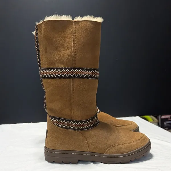 UGG Sundance Revival Shearling Boots Sheepskin Chestnut Tan Womens 7 Winter Cozy - Image 2