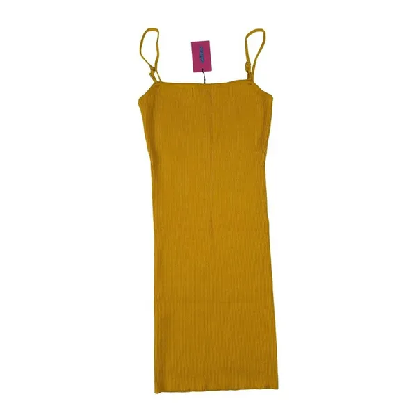 Edikted - Sleeveless Ribbed Bodycon Mini Dress in Mustard Yellow - Image 3