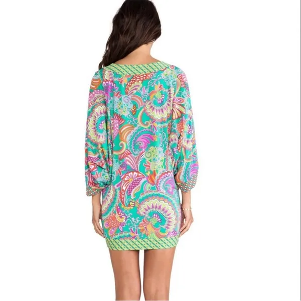 Trina Turk Festival Folkloric Tunic in Multi‎ swim cover up Sz S - Image 3
