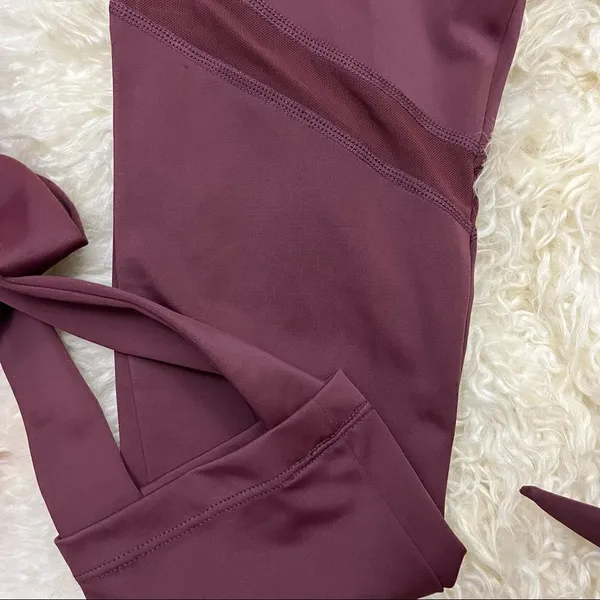 L’urv Last Dance Wine Colored Compression Leggings S NWT - Image 4