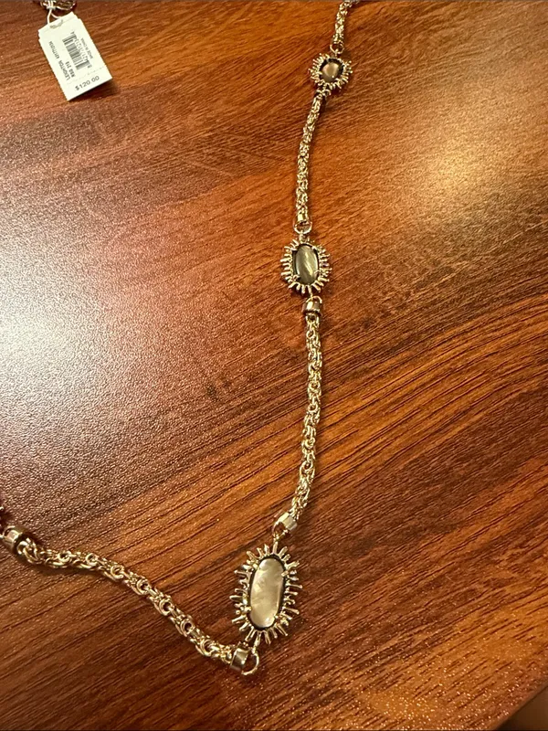 NWT Rare Kendra Scott Leighton Rose Gold Iridescent Long Necklace $120 - Image 3